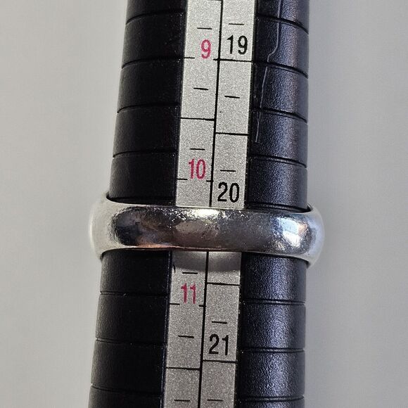 Silver Tone Blue Oval Faceted Rhinestone Ring Size 10.5 - Picture 5 of 10